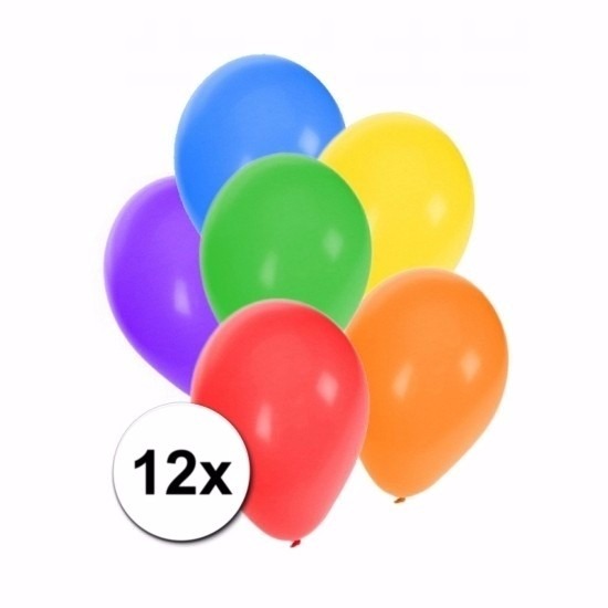 Gekleurde ballonnen 12 stuks
