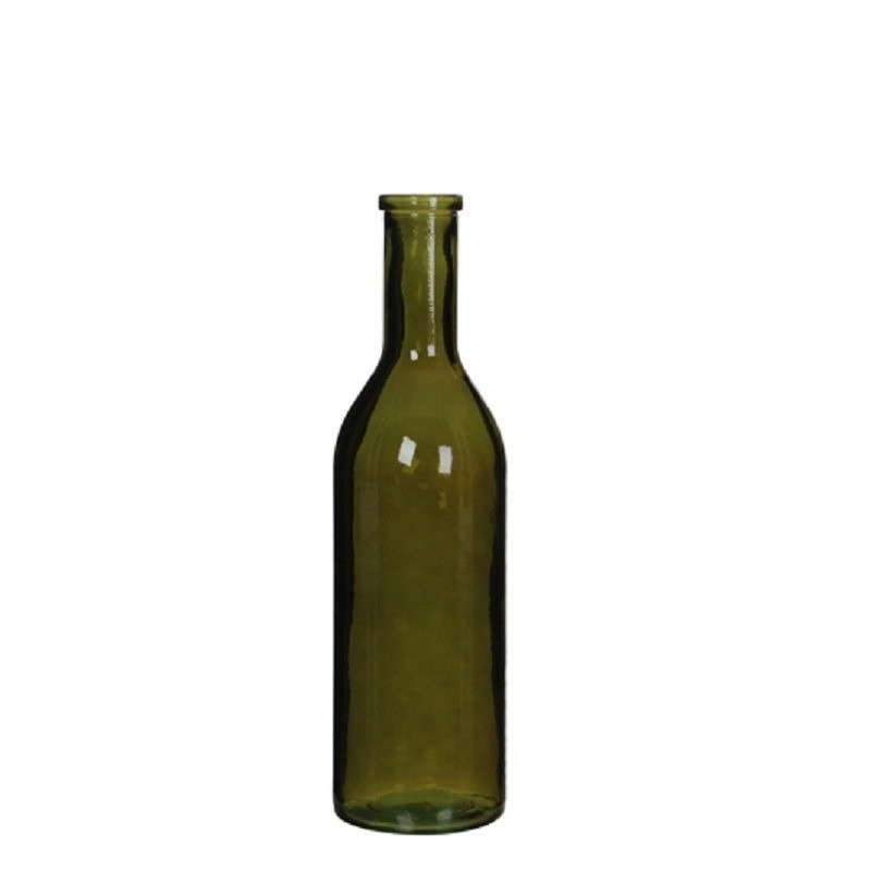 Glazen fles-vaas groen 50 x 15 cm