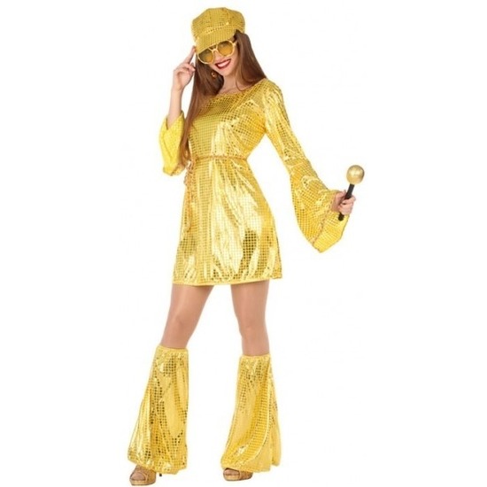Gouden disco verkleed pak-kostuum voor dames