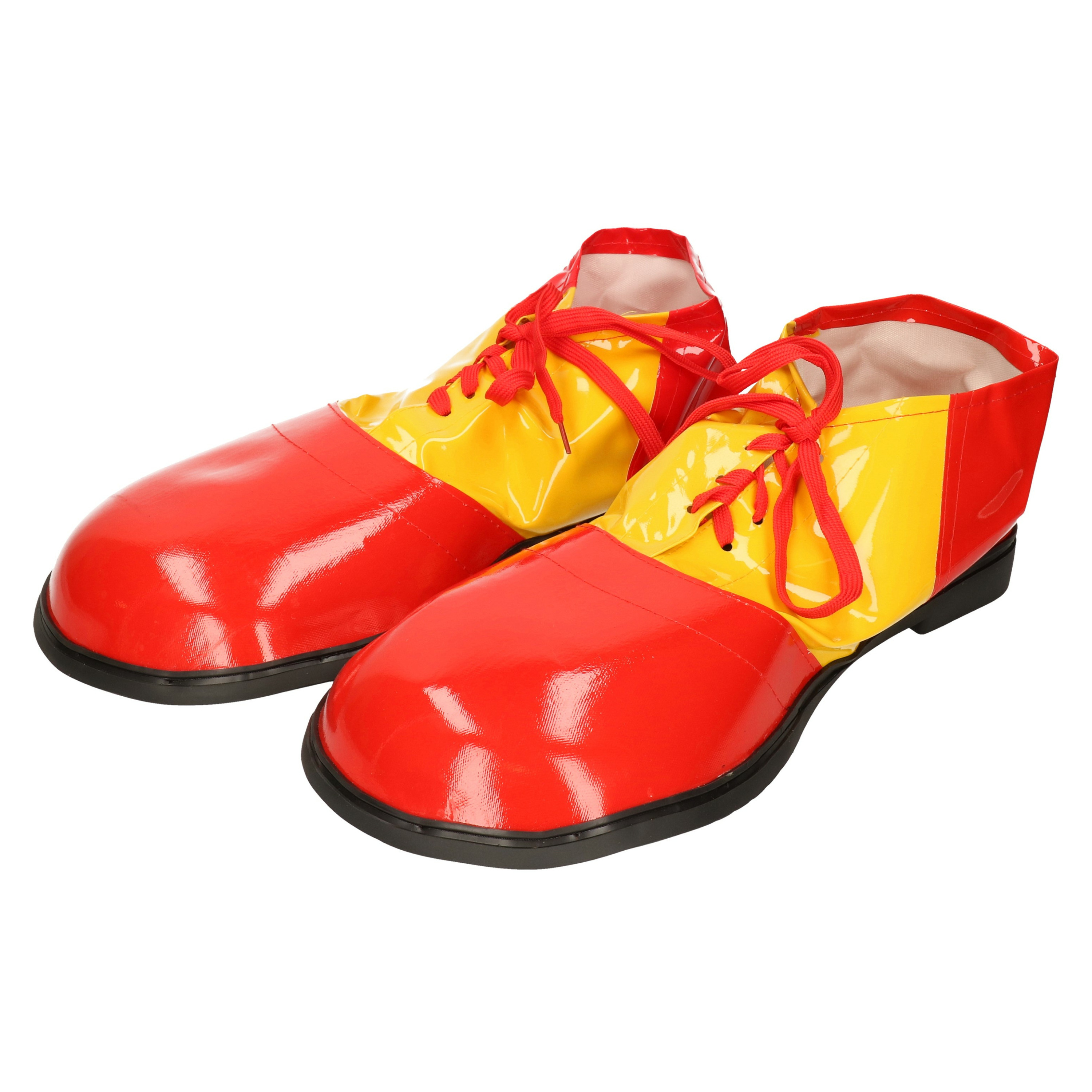 Grote fun verkleed Clown schoenen geel met rood one size