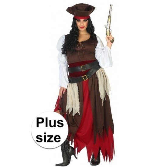 Grote maat piraat Francis verkleed pak-kostuum voor dames