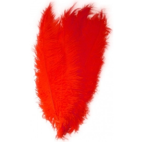 Grote veer/struisvogelveren rood 50 cm verkleed accessoire