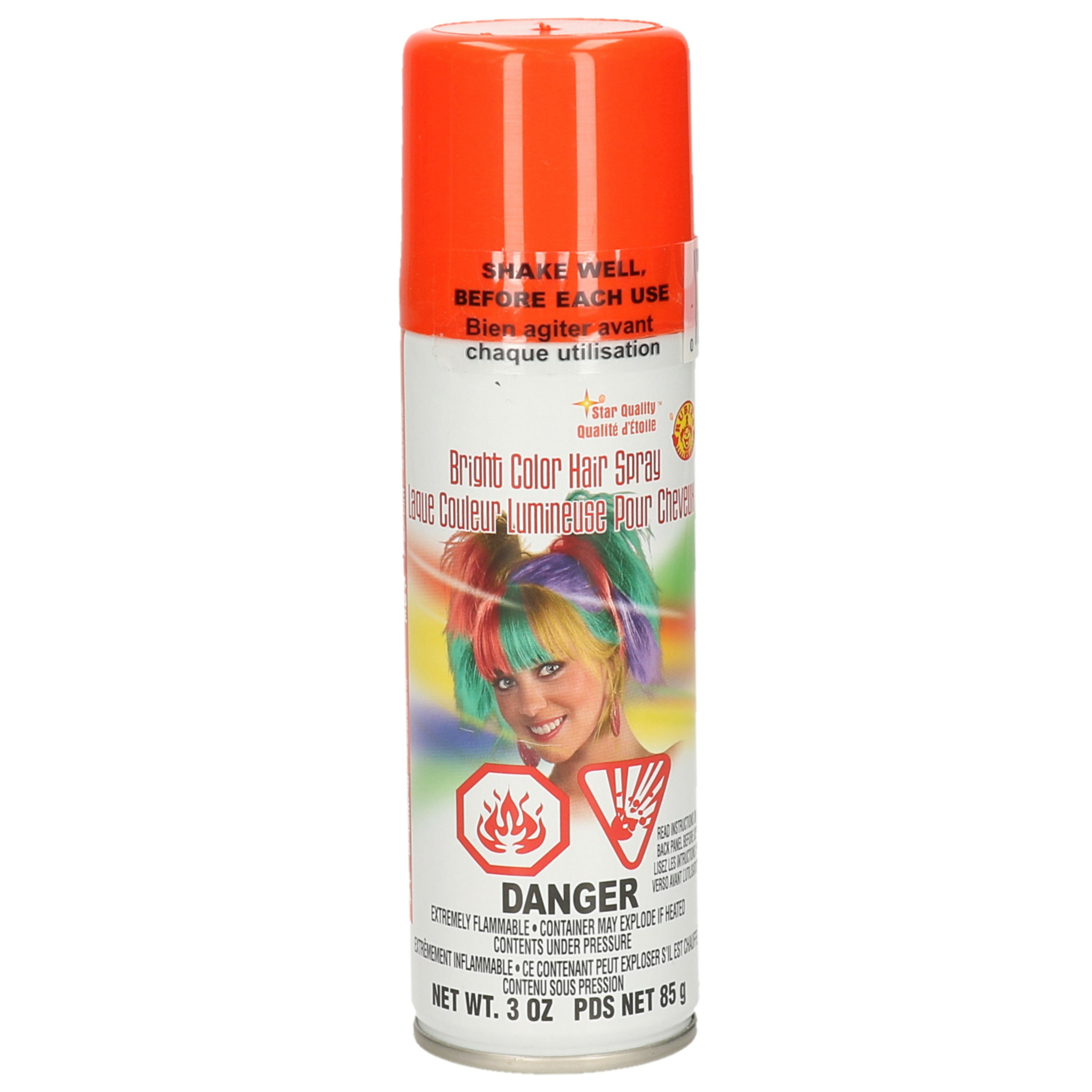 Haarverf-haarspray neon oranje spuitbus 125 ml Carnaval