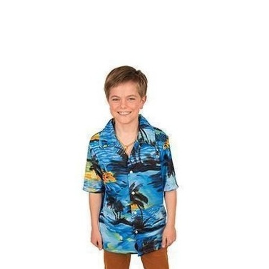 Hawaii blouse-overhemd blauw voor jongens
