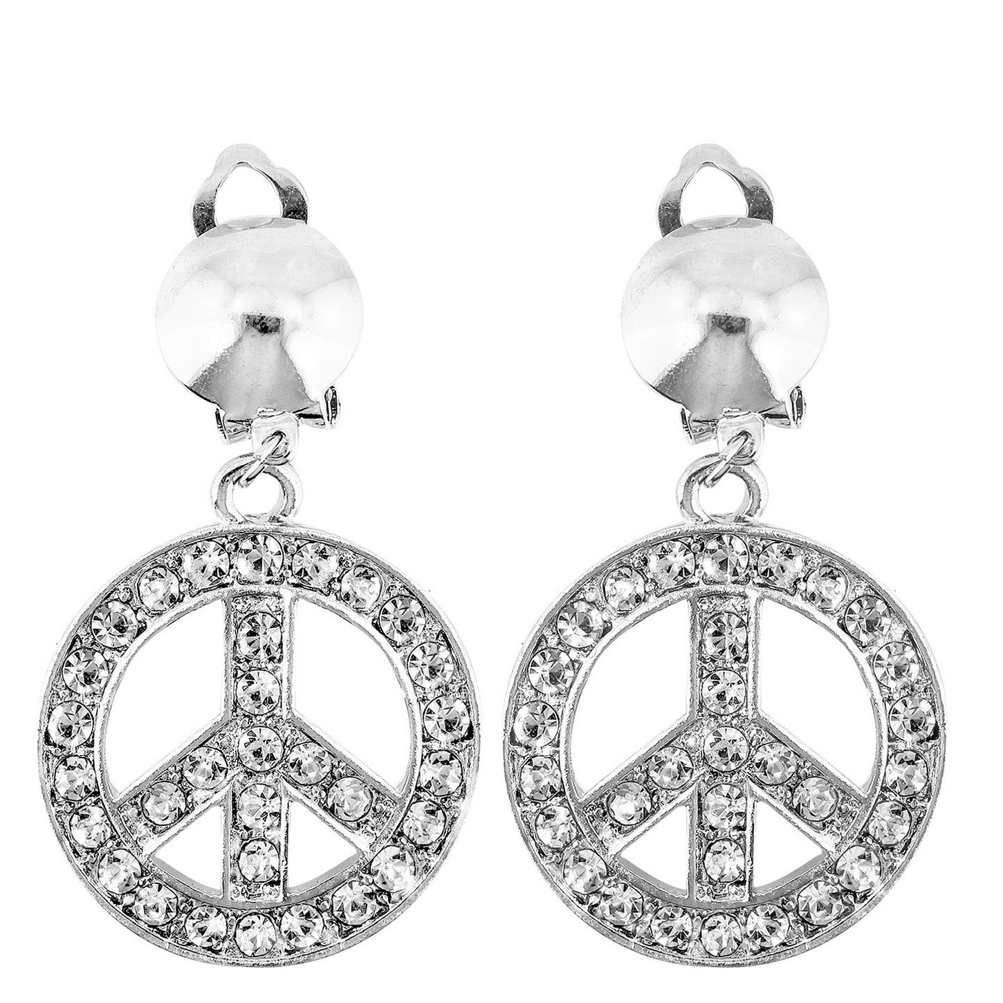 Hippie Flower Power Sixties sieraden set oorbellen peace tekens