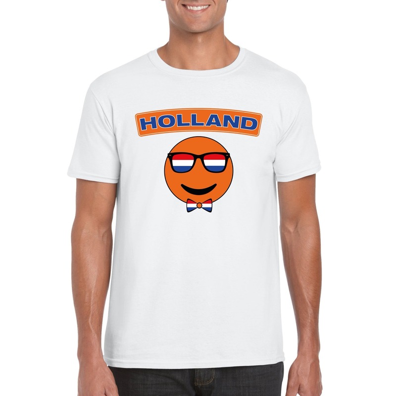 Holland coole smiley t-shirt wit heren
