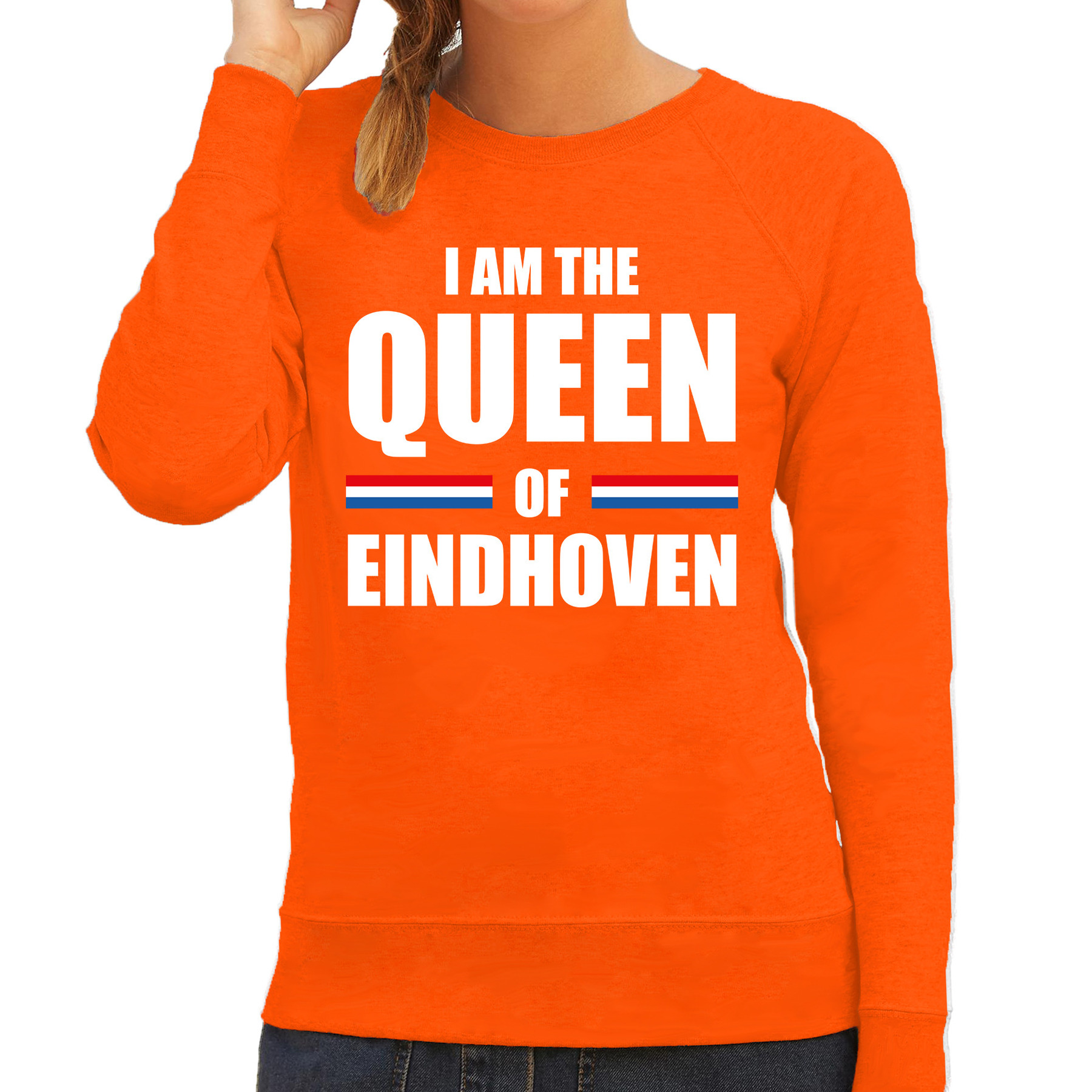 I am the Queen of Eindhoven Koningsdag sweater-trui oranje voor dames
