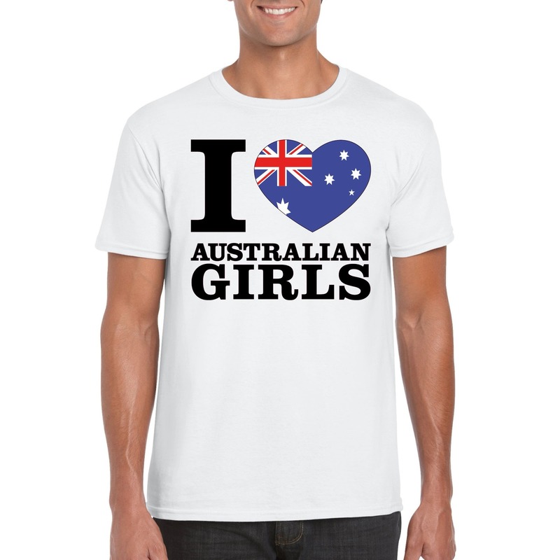 I love Australian girls t-shirt wit heren