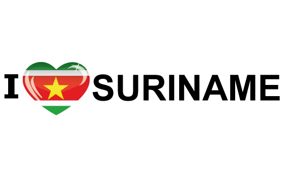 I Love Suriname vlag sticker 19.6 cm