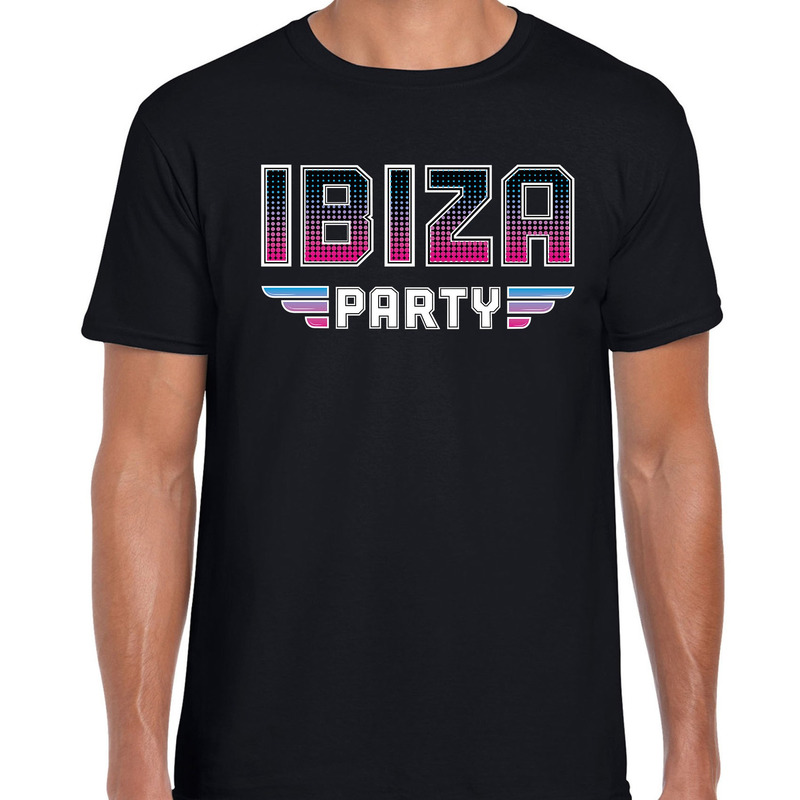 Ibiza party feest t-shirt zwart voor heren
