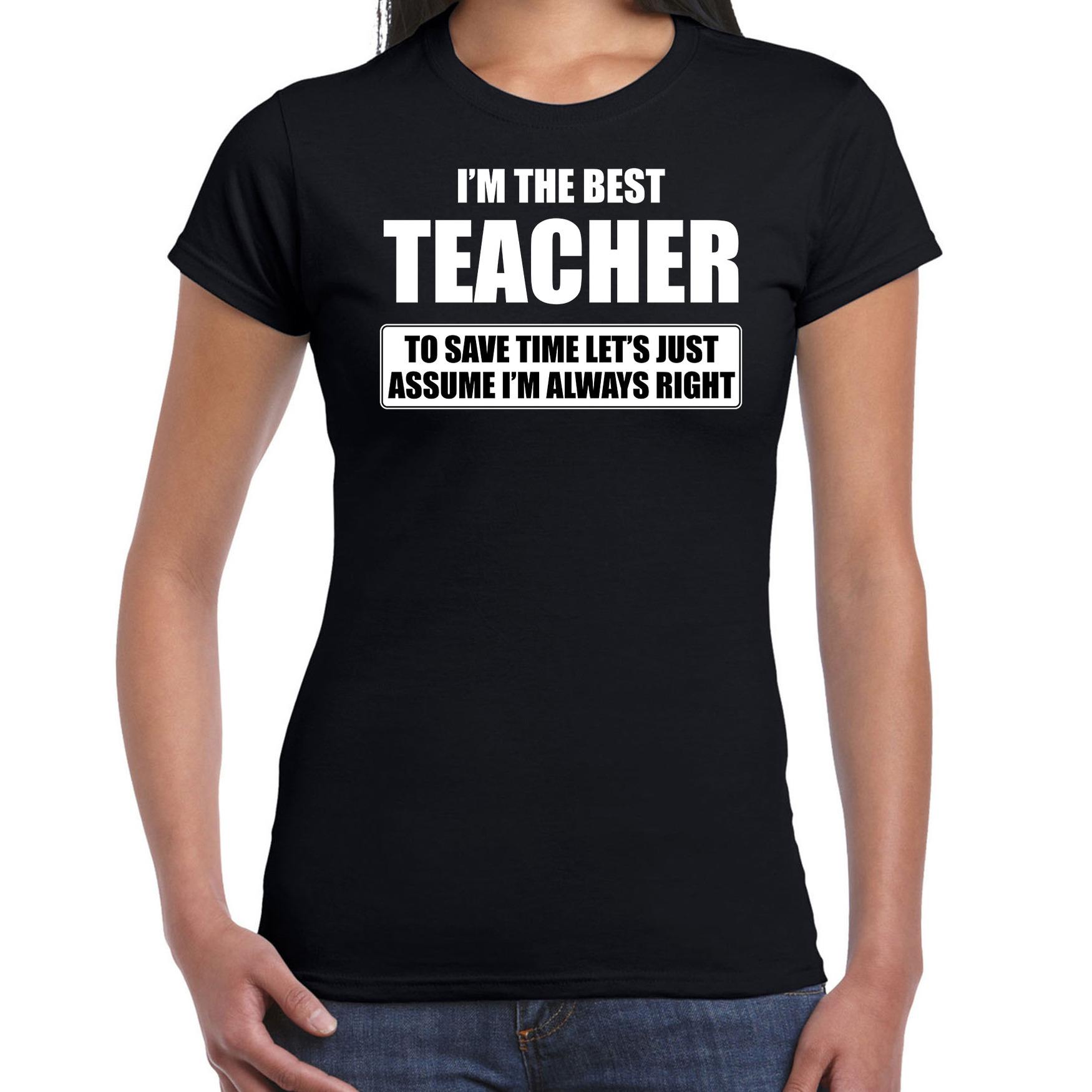 I'm the best teacher t-shirt zwart dames De beste juf cadeau