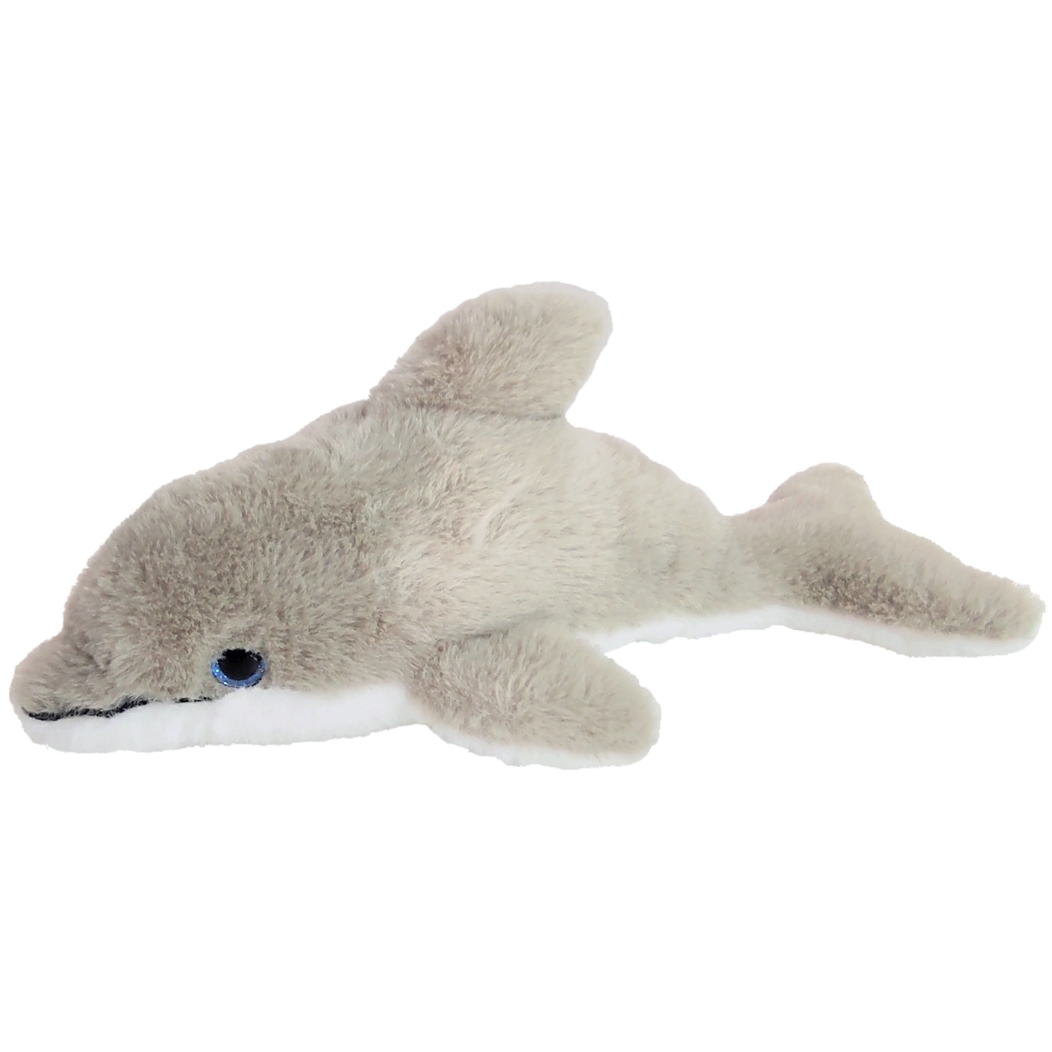 Inware pluche dolfijn knuffeldier grijs-wit zwemmend 26 cm