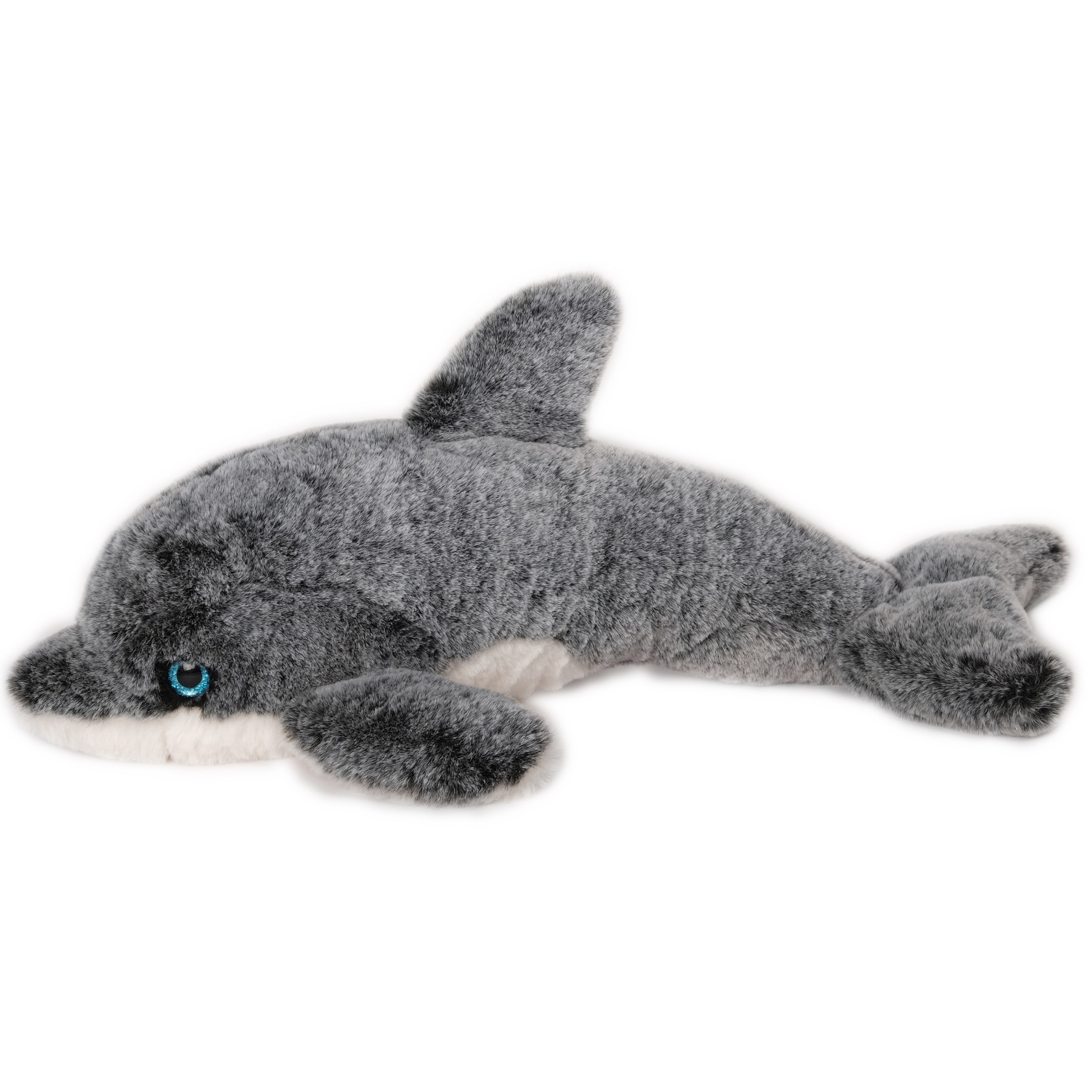 Inware pluche dolfijn knuffeldier grijs-wit zwemmend 34 cm