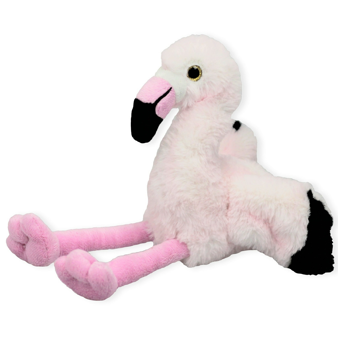 Inware pluche flamingo vogel knuffeldier roze zittend 16 cm