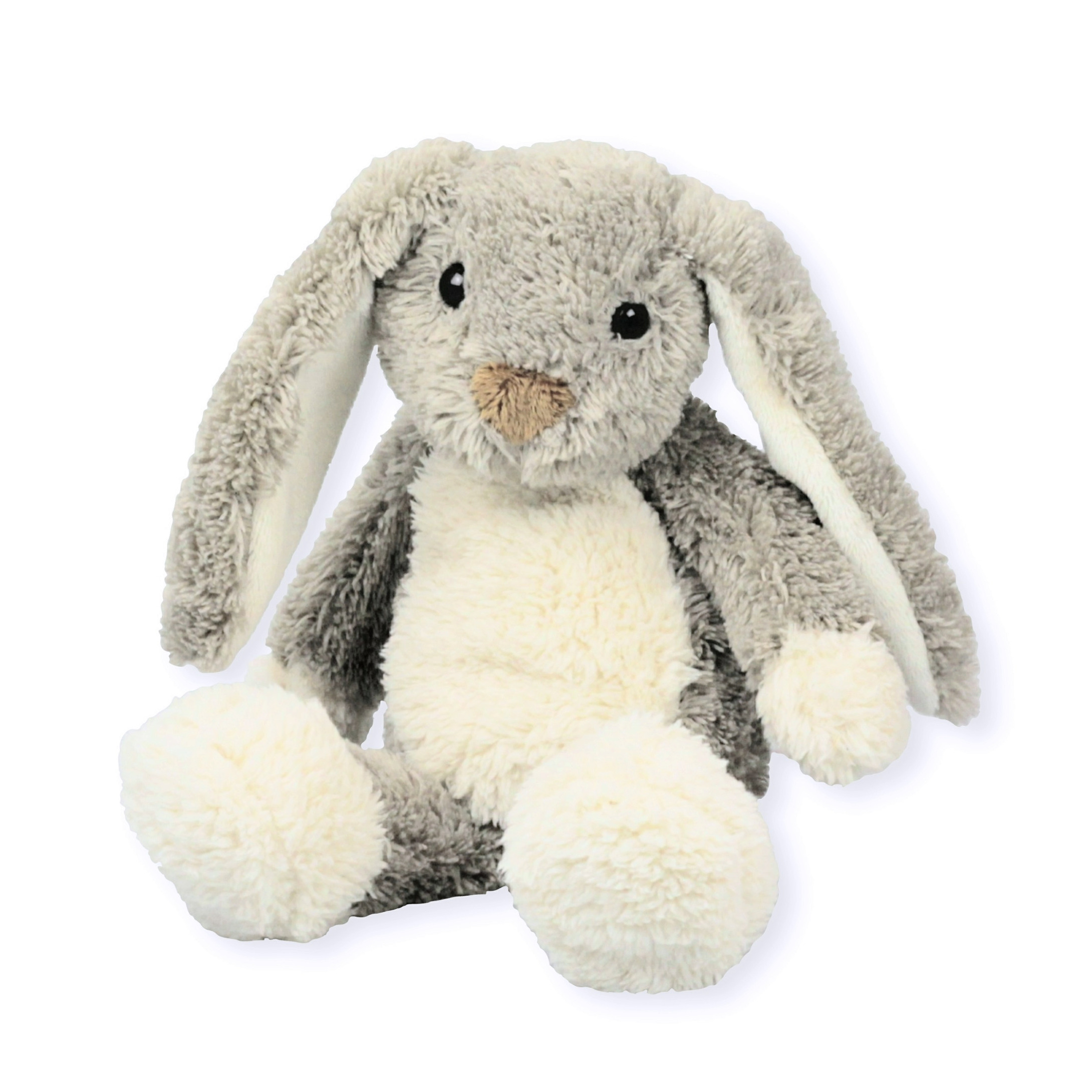 Inware pluche konijn-haas knuffeldier grijs zittend 17 cm