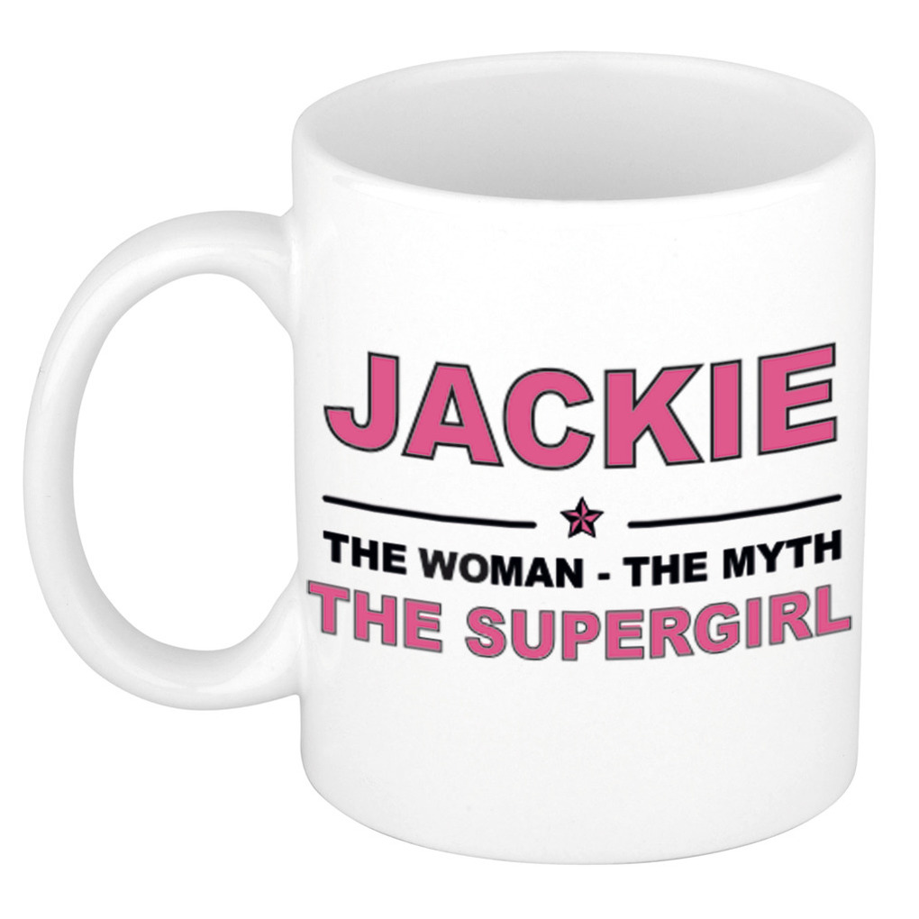 Jackie The woman, The myth the supergirl cadeau koffie mok-thee beker 300 ml