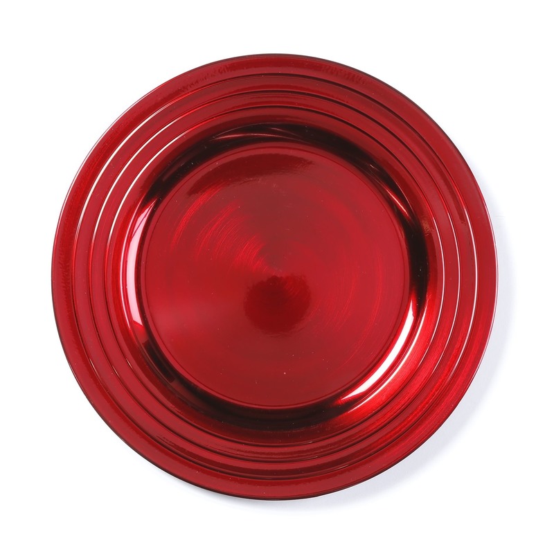 Kaarsenbord-plateau rood 33 cm rond