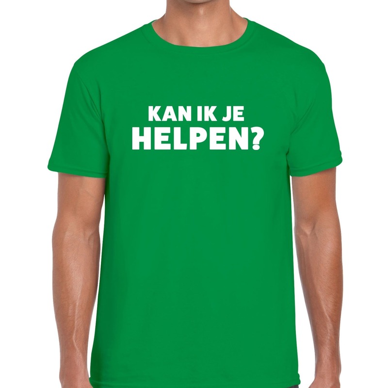 Kan ik je helpen beurs-evenementen t-shirt groen heren
