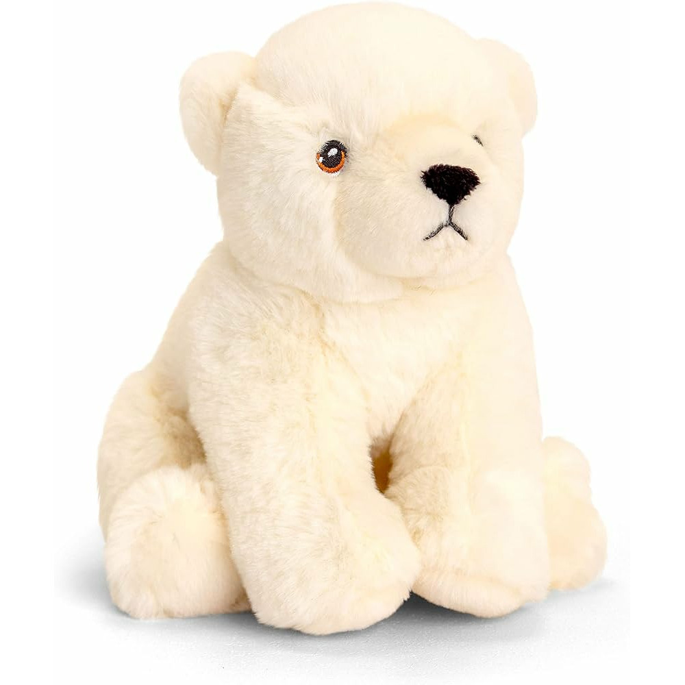 Keel Toys pluche ijsbeer knuffeldier wit zittend 18 cm