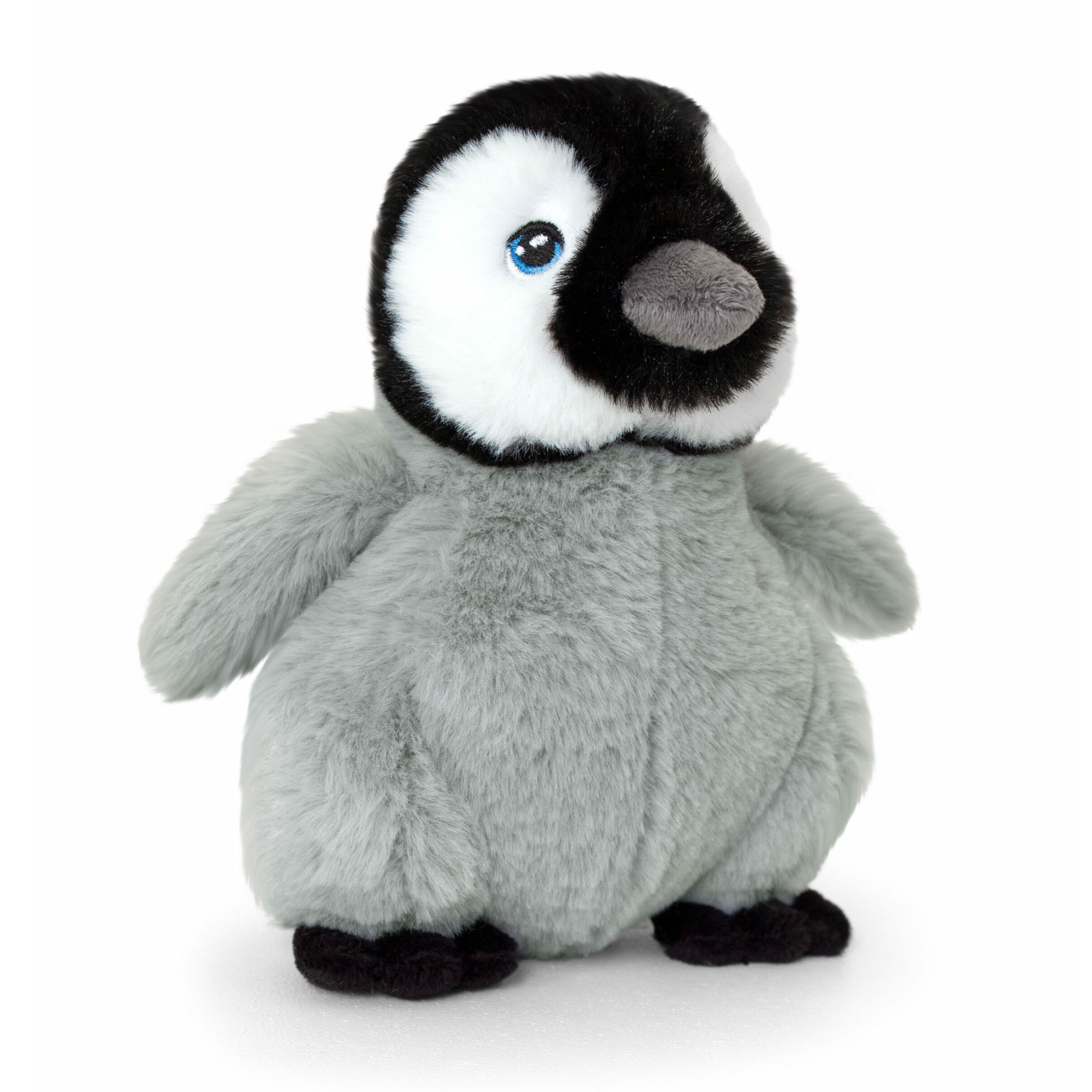 Keel Toys pluche pinguin kuiken knuffeldier grijs-zwart staand 25 cm