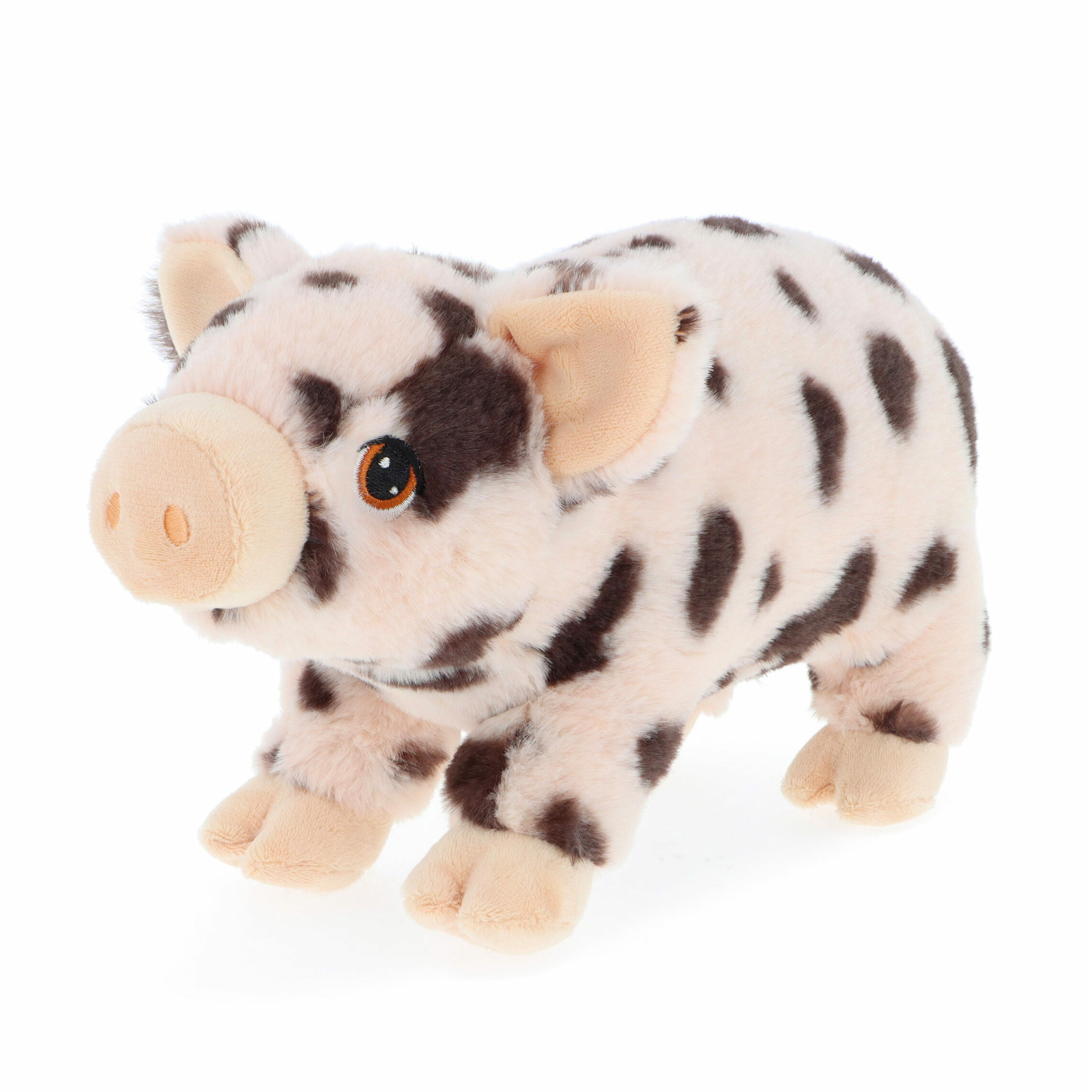 Keel Toys pluche varken-biggetje knuffeldier roze gevlekt lopend 28 cm