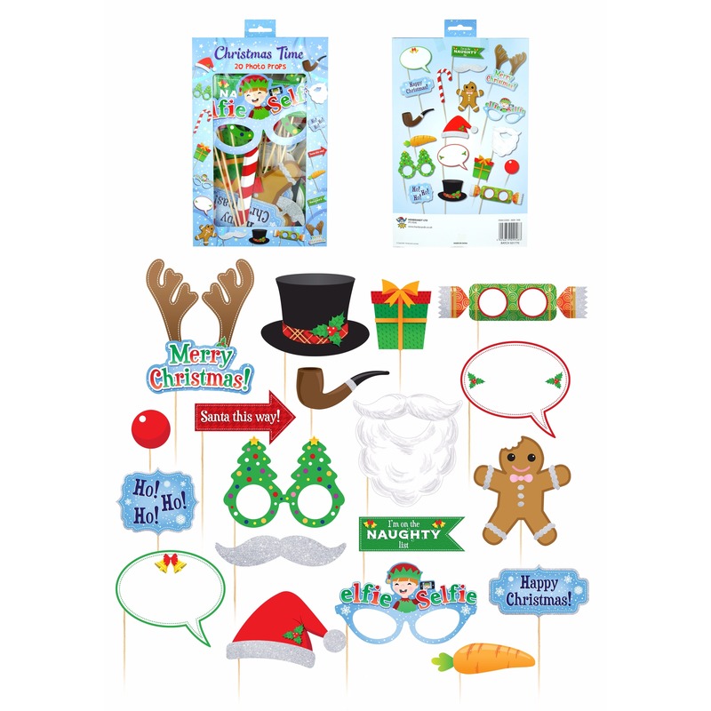 Kerst foto prop set 19-delig Christmas party photo booth