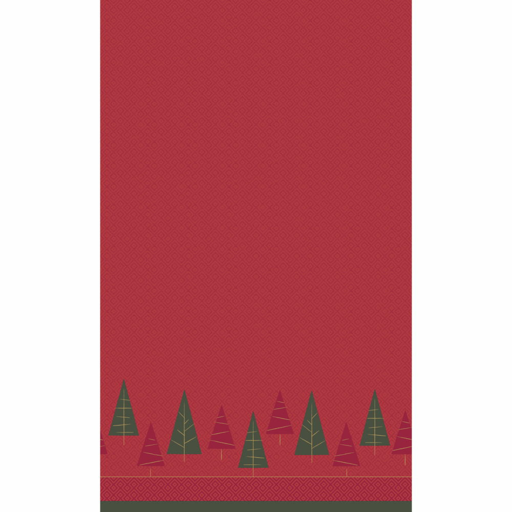 Kerst tafellaken-tafelkleed 138 x 220 cm papier rood rechthoekig