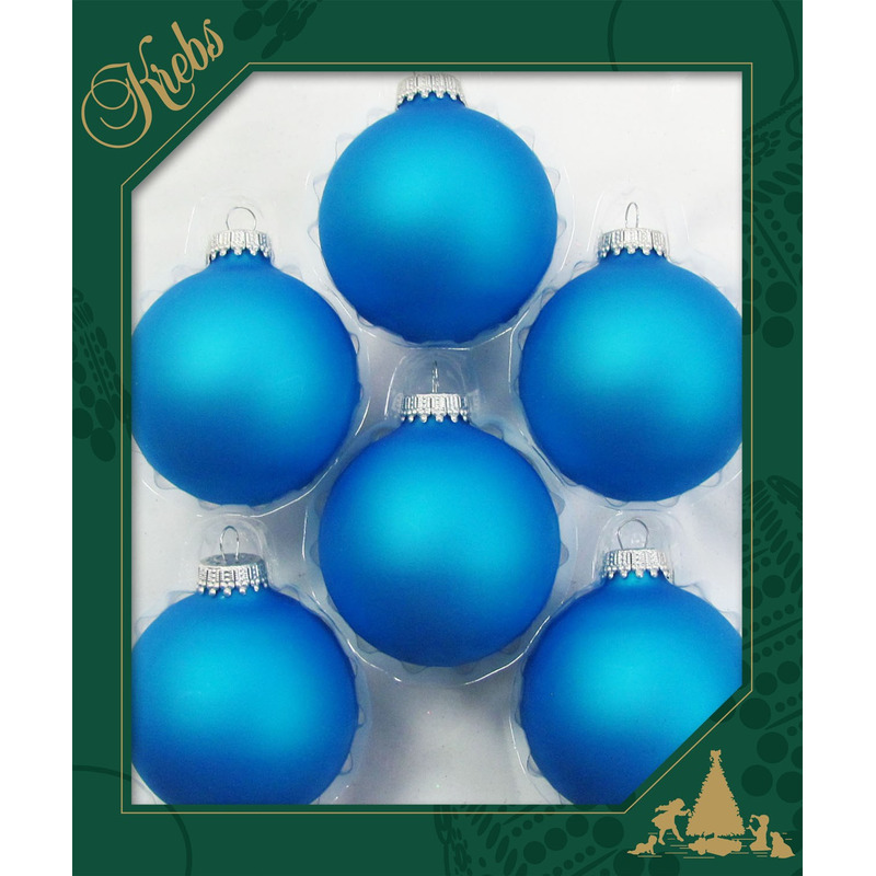 Kerstballen 6x st blauw 7 cm glas intens blauw kerstversiering