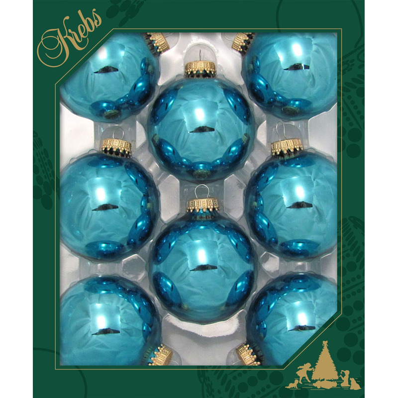 Kerstballen 8x st turquoise blauw 7 cm glas kerstversiering