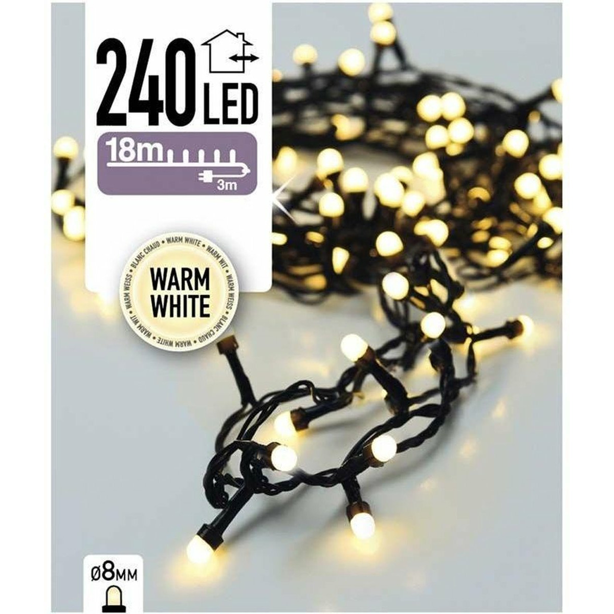 Kerstverlichting warm wit binnen 240 lampjes