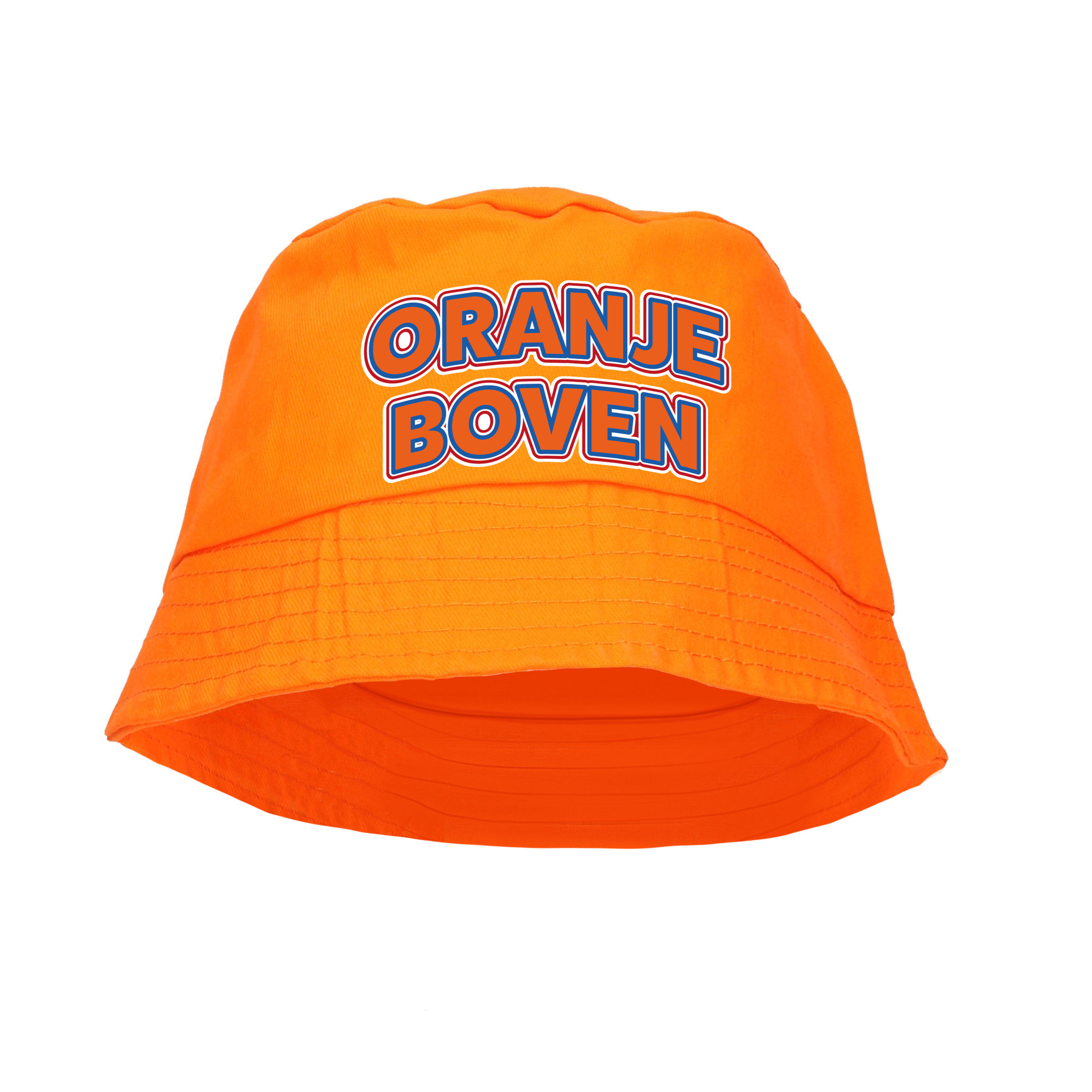 Koningsdag vissershoedje-bucket hat oranje oranje boven 57-58 cm