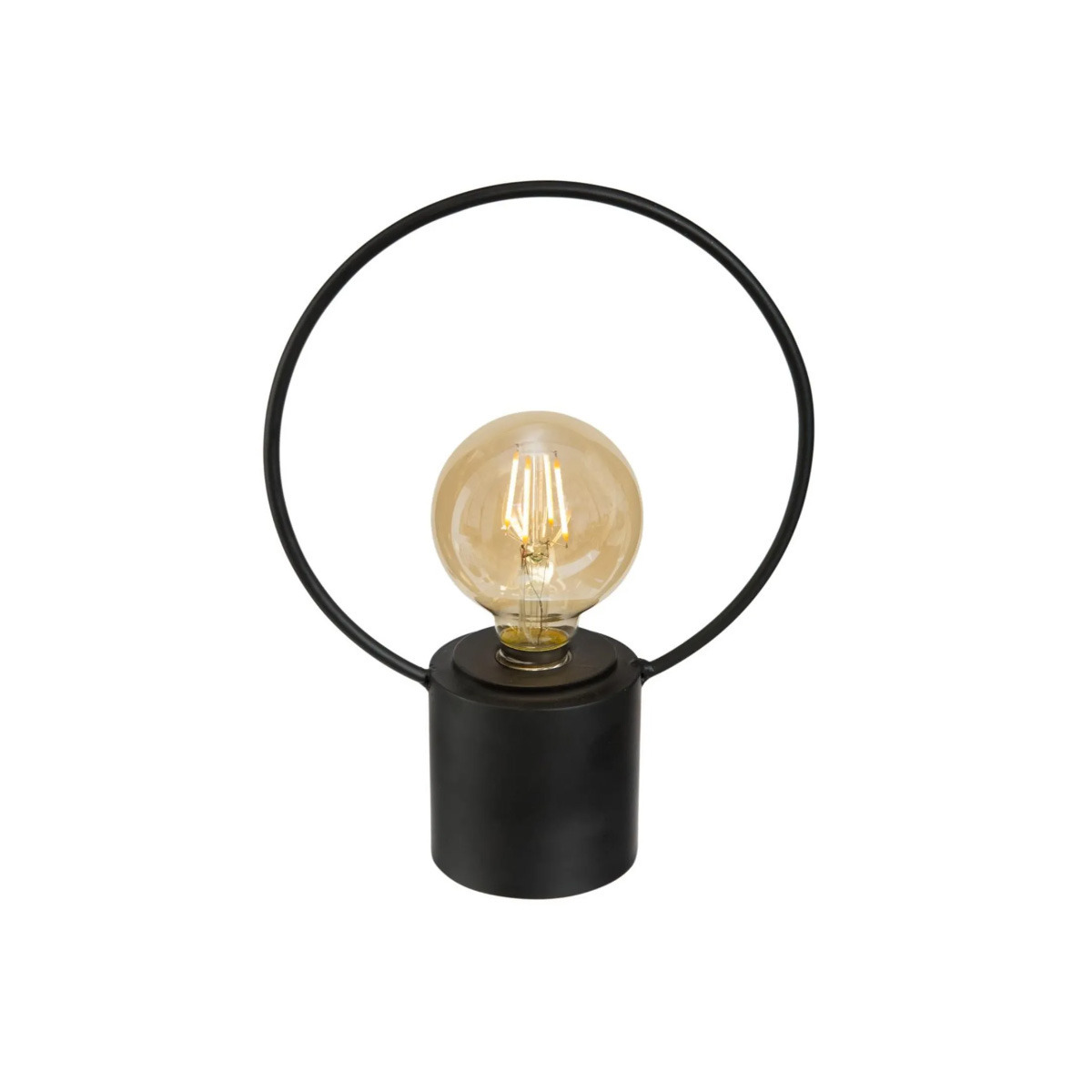 LED lamp zwart metaal zonder snoer H27.5 vintage tafellamp-nachtlamp