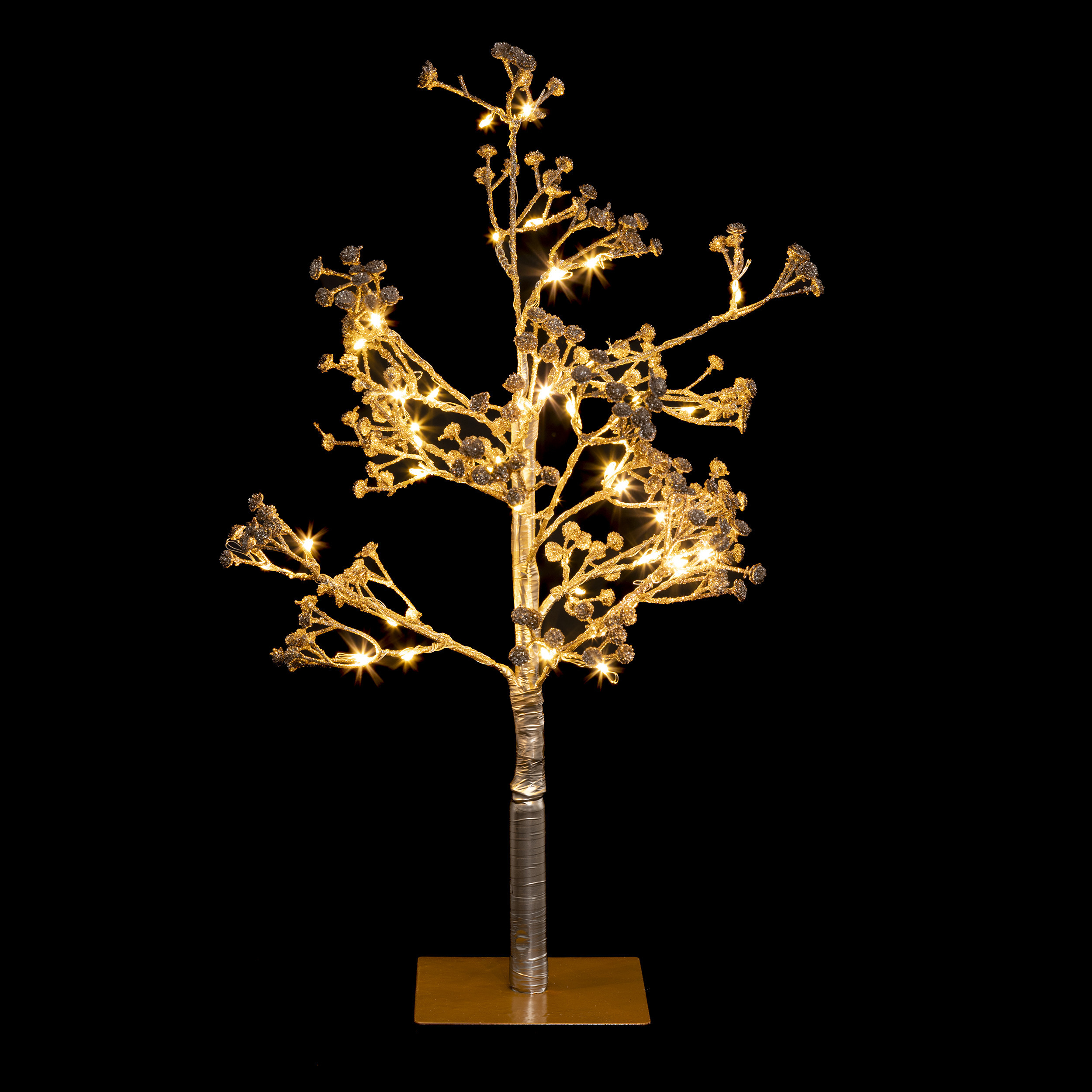 Lichtboom 48 led lichtjes H50 cm -goud -verlichte figuren boompjes