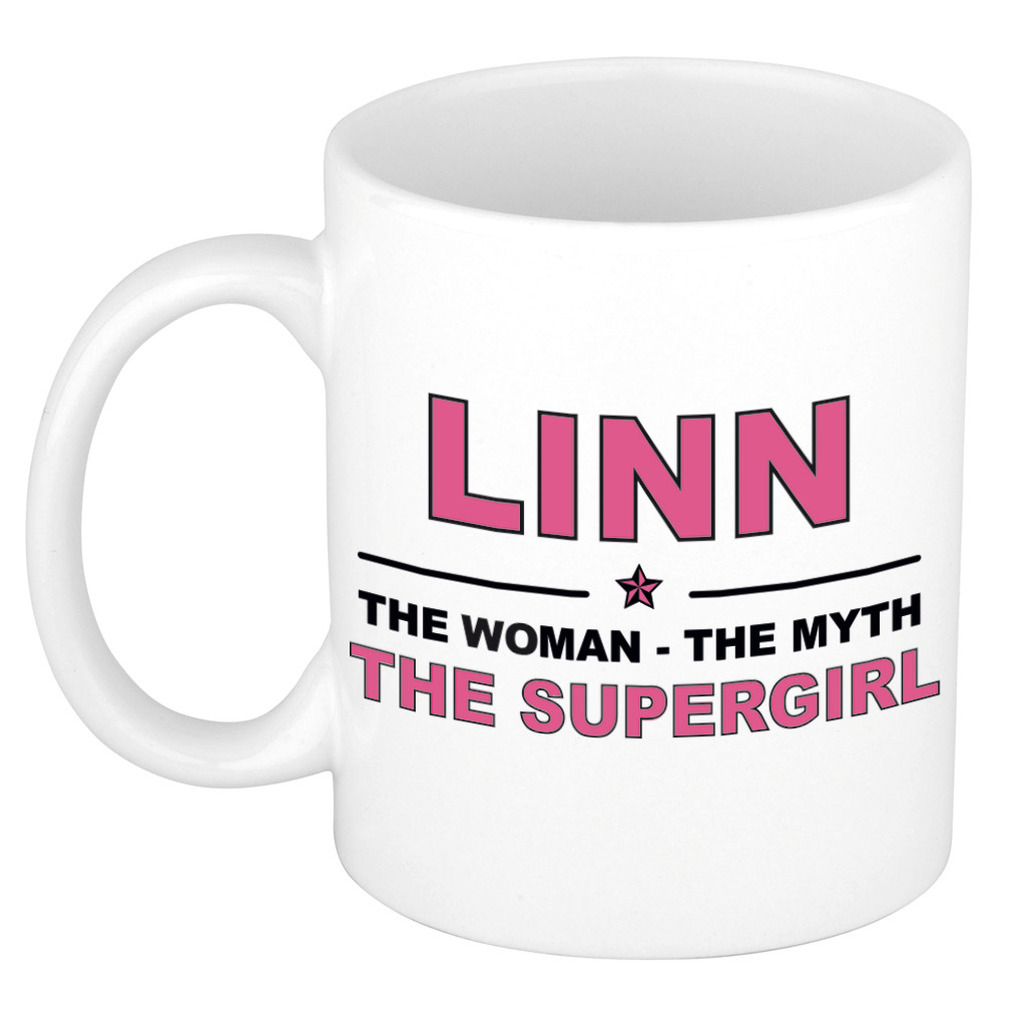 Linn The woman, The myth the supergirl cadeau koffie mok-thee beker 300 ml
