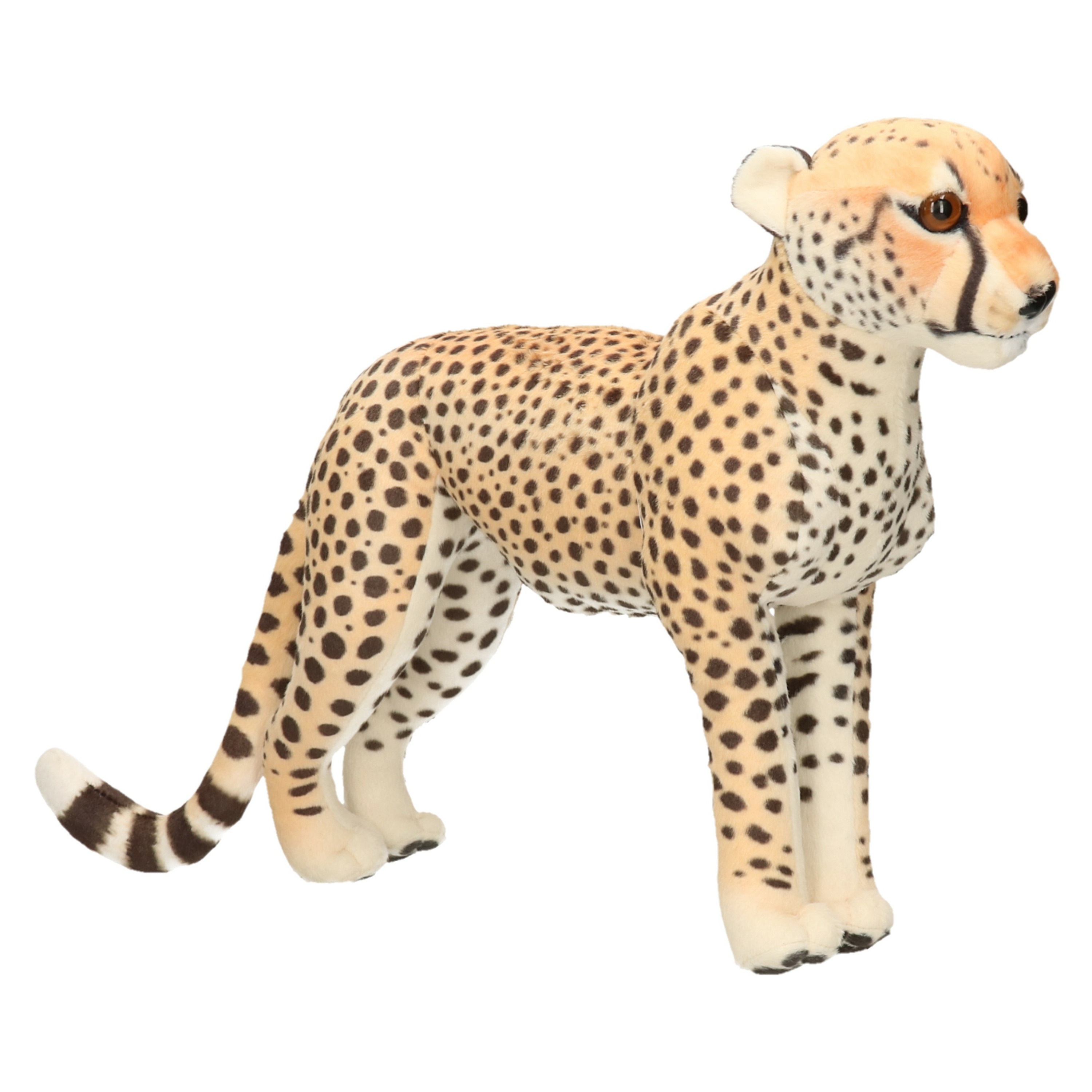 Living Earth serie Pluche knuffel dieren Cheetah-jachtluipaard van 35 cm