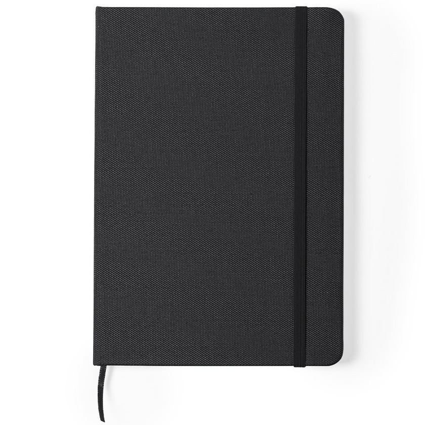 Luxe schriftje-notitieboekje 1x zwart met elastiek A5 formaat
