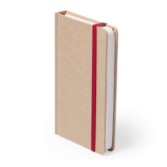 Luxe schriftje-notitieboekje rood met elastiek A6 formaat