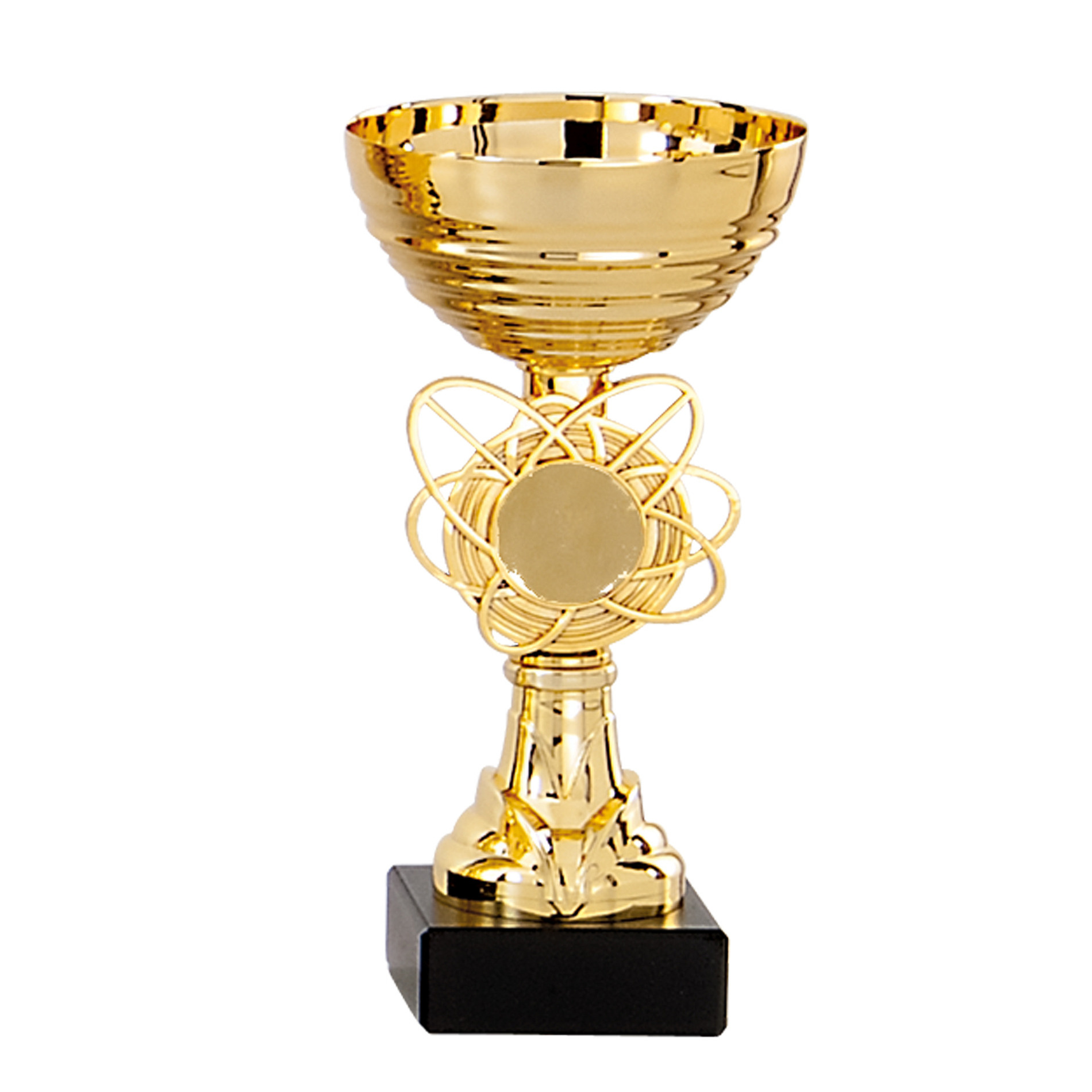 Luxe trofee-prijs beker goud bloemvorm accent kunststof 16 x 8 cm