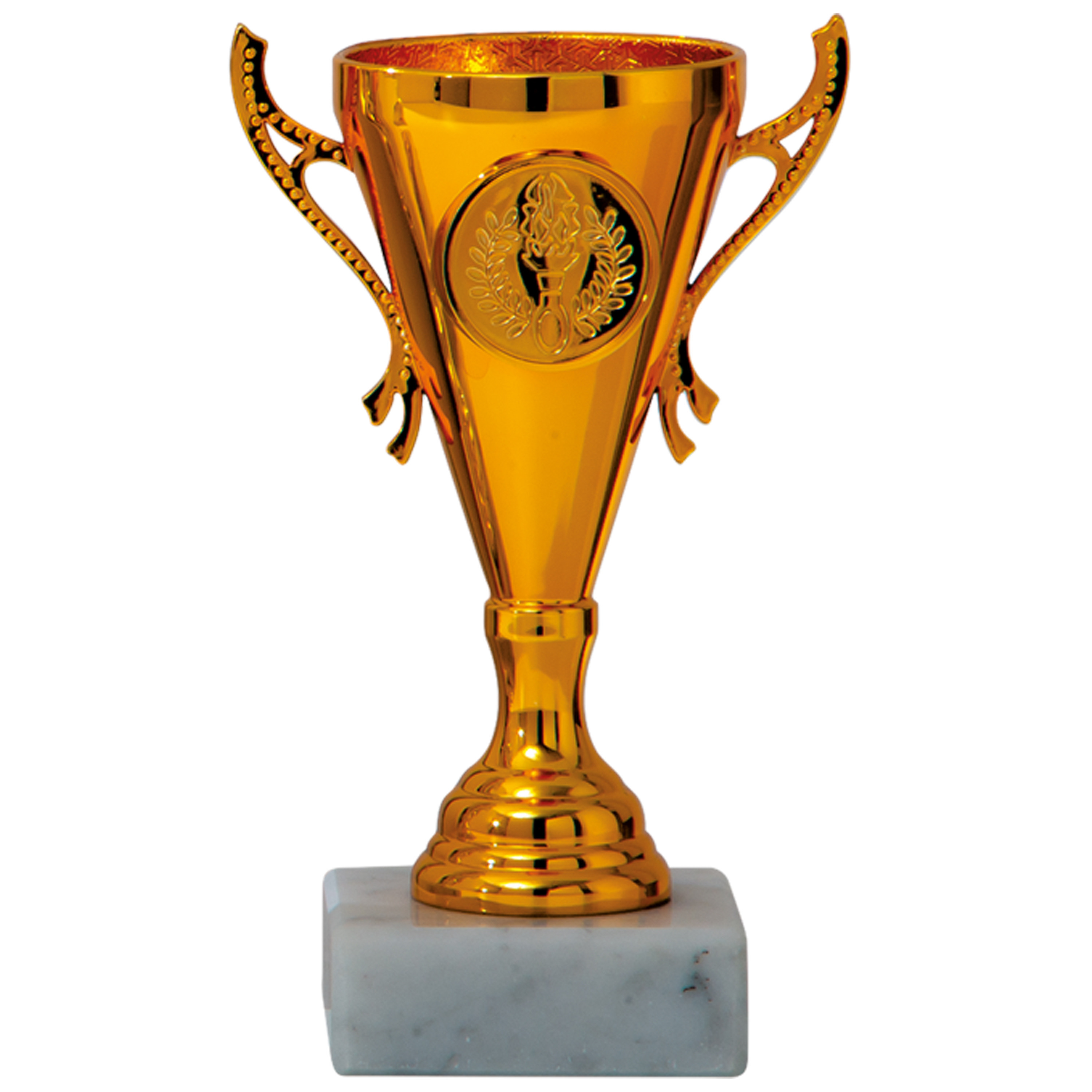 Luxe trofee-prijs beker met sierlijke oren brons kunststof 13 x 8 cm