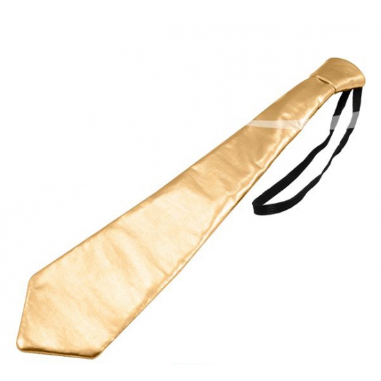 Metallic gouden stropdas 36 cm