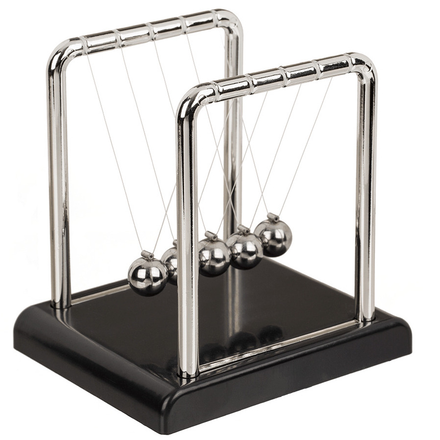 Mini Newton pendel cradle met 5 ballen 9 x 7 cm Slinger-balanceerballen voor op kantoor-bureau