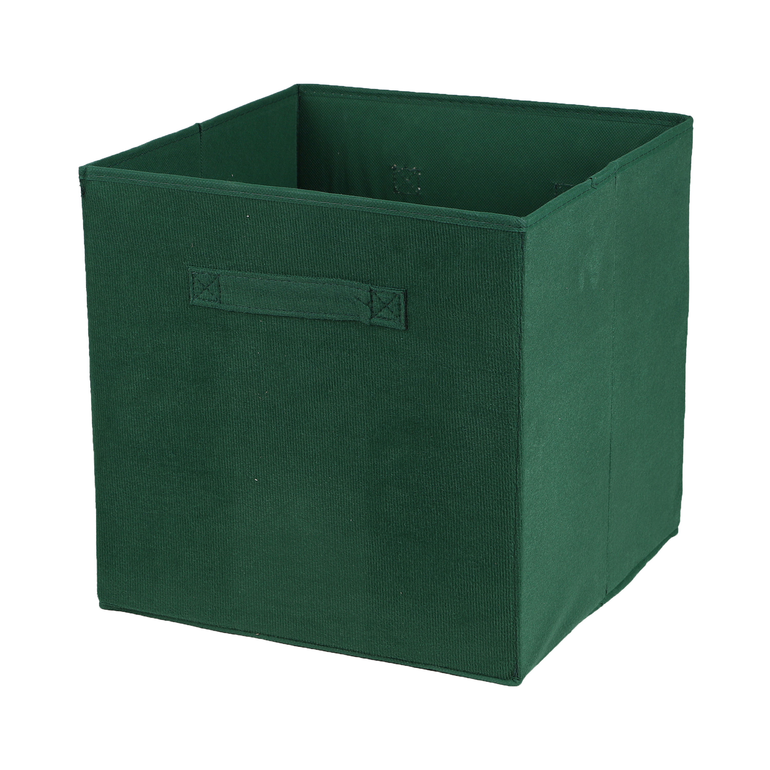 Opbergmand-kastmand Square Box karton-kunststof 29 liter donkergroen 31 x 31 x 31 cm