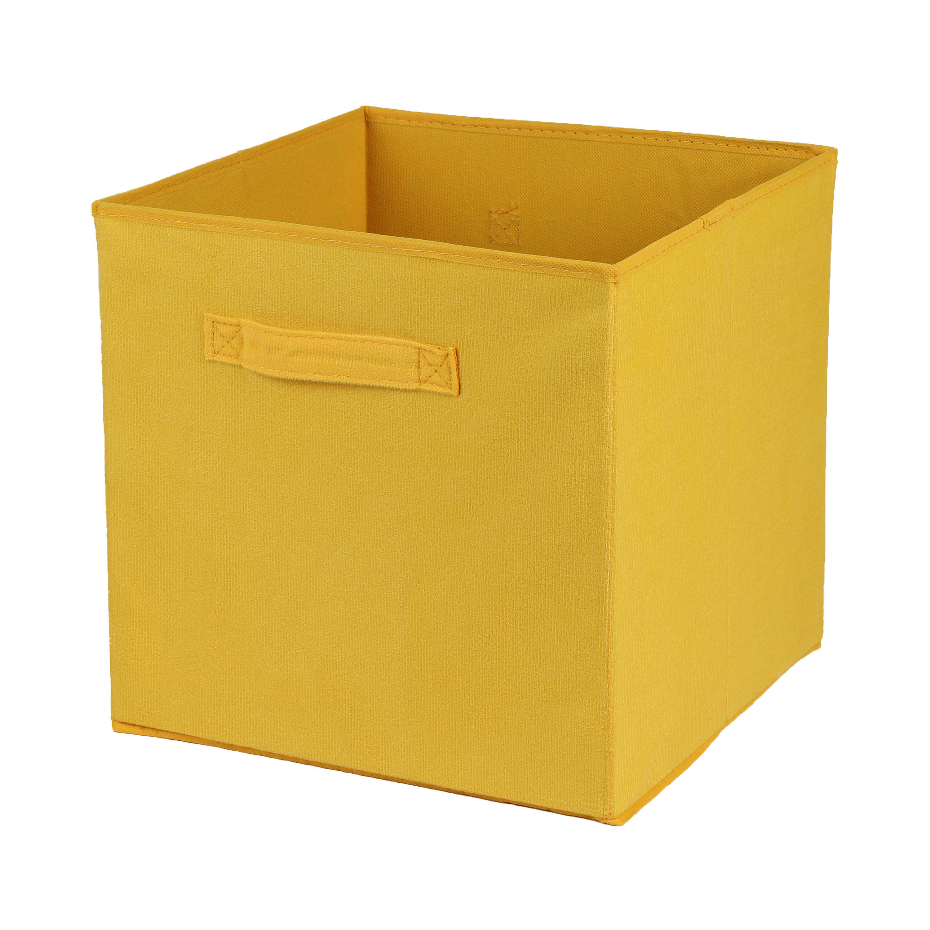 Opbergmand-kastmand Square Box karton-kunststof 29 liter geel 31 x 31 x 31 cm