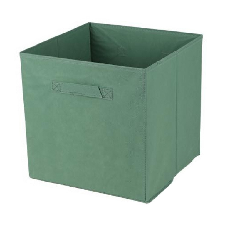 Opbergmand-kastmand Square Box karton-kunststof 29 liter groen 31 x 31 x 31 cm