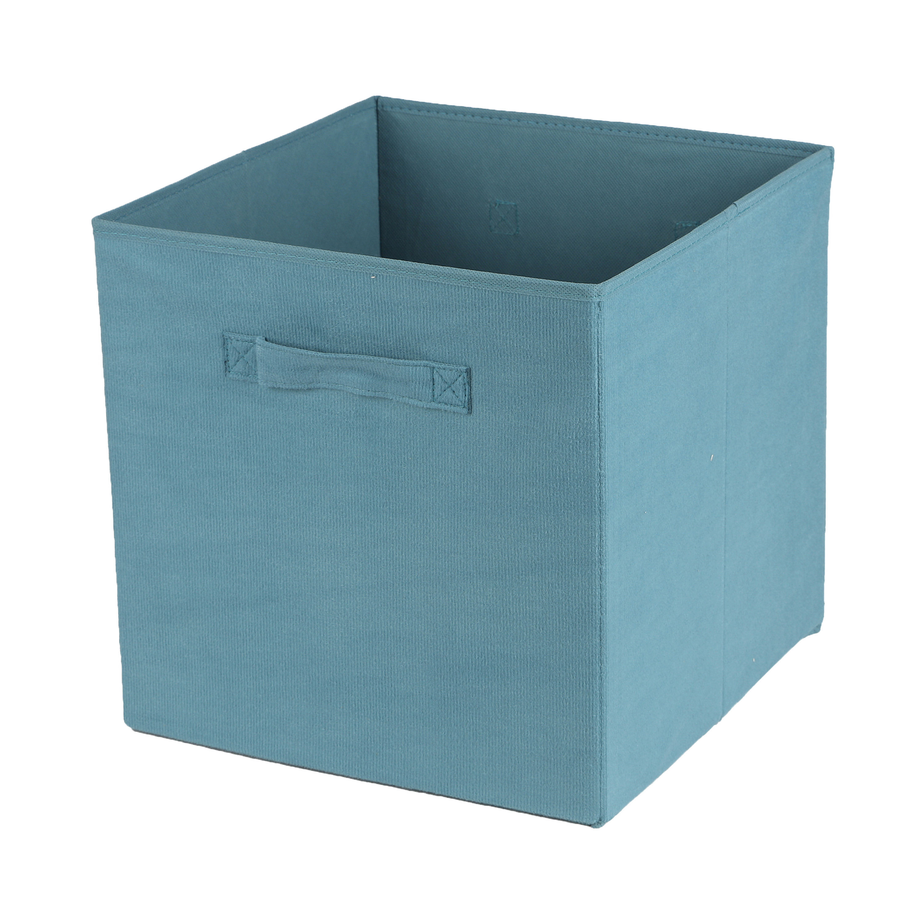 Opbergmand-kastmand Square Box karton-kunststof 29 liter ijsblauw 31 x 31 x 31 cm