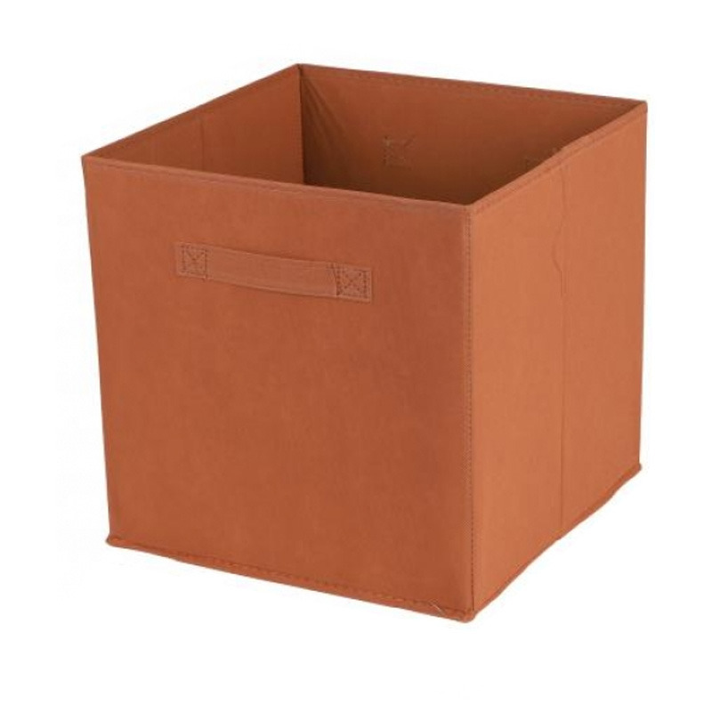 Opbergmand-kastmand Square Box karton-kunststof 29 liter oranje 31 x 31 x 31 cm
