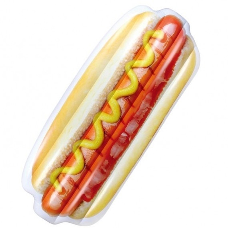 Opblaasbaar hotdog luchtbed 200 x 80 cm volwassenen