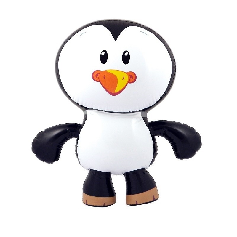 Opblaasbare dieren Pinguin wit-zwart 56 cm kunststof