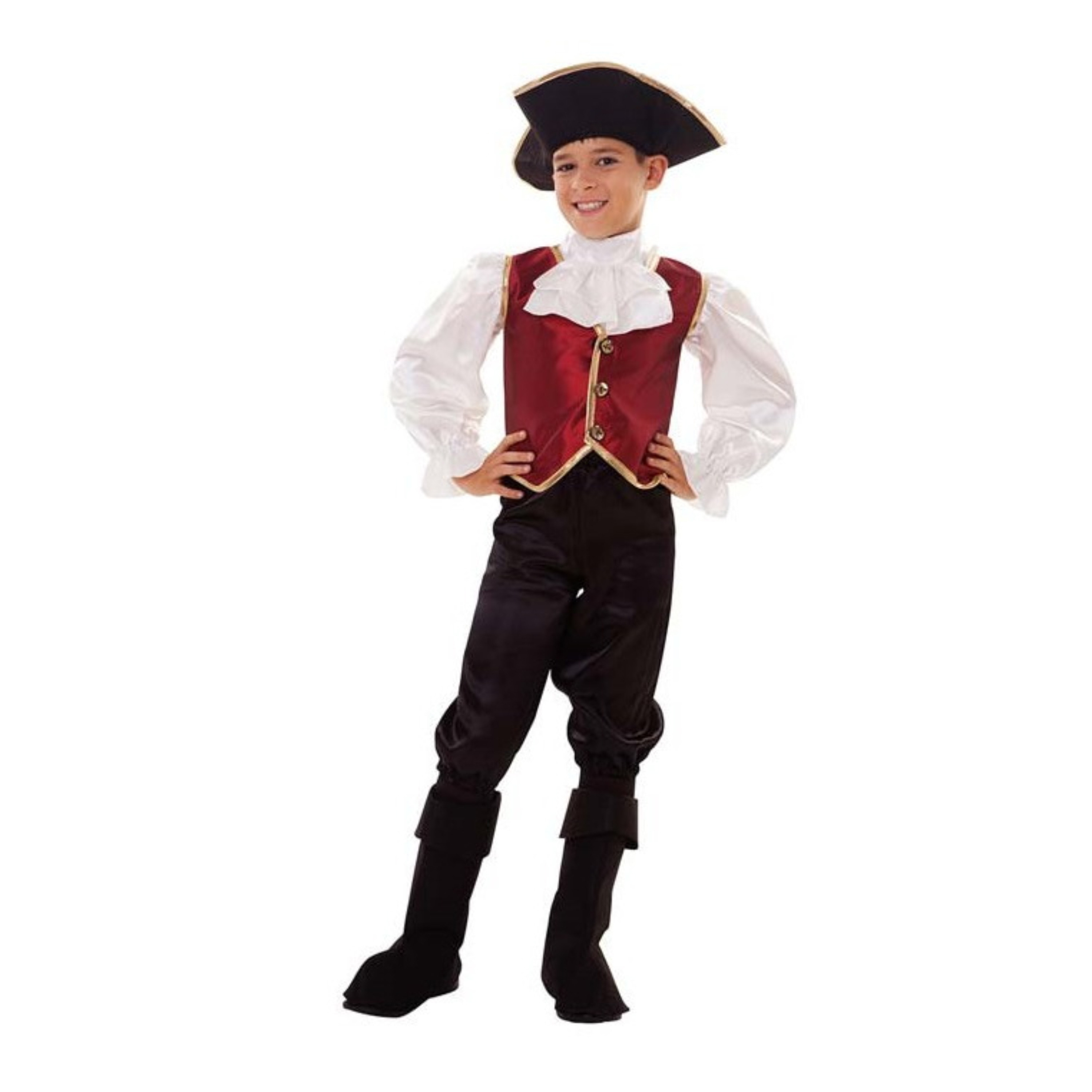 Piraten kostuum rood-zwart voor jongens-vierdelige verkleed set