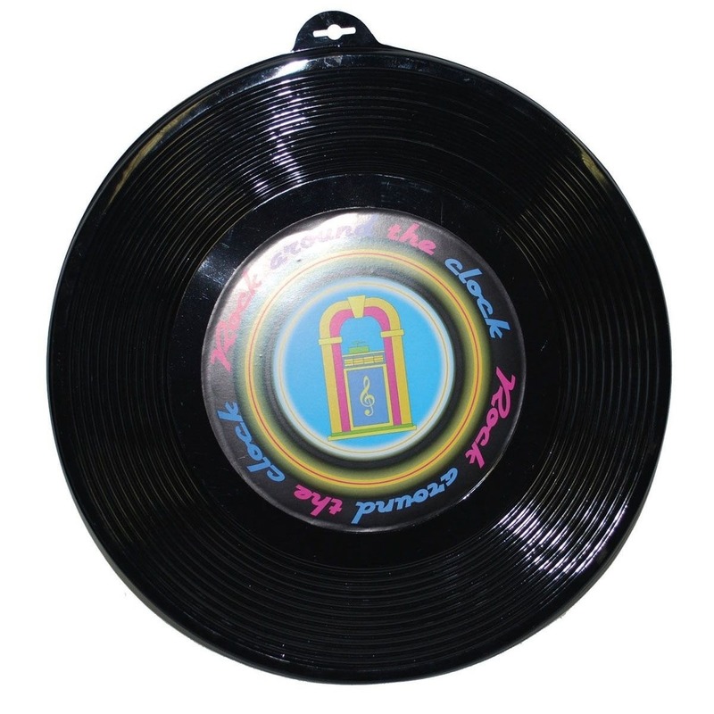 Plastic LP grammofoonplaat wanddecoratie 48 cm